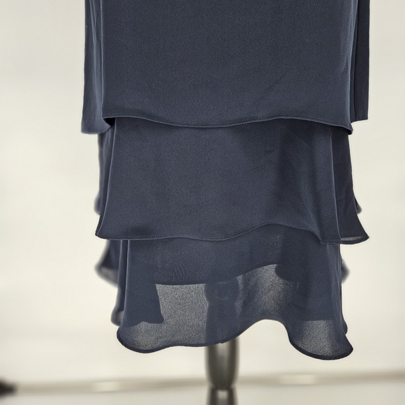 J. Jill Wearever Navy Formal Tiered Ruffle Hem Shift Dress Womens Size M NEW - Picture 3 of 9